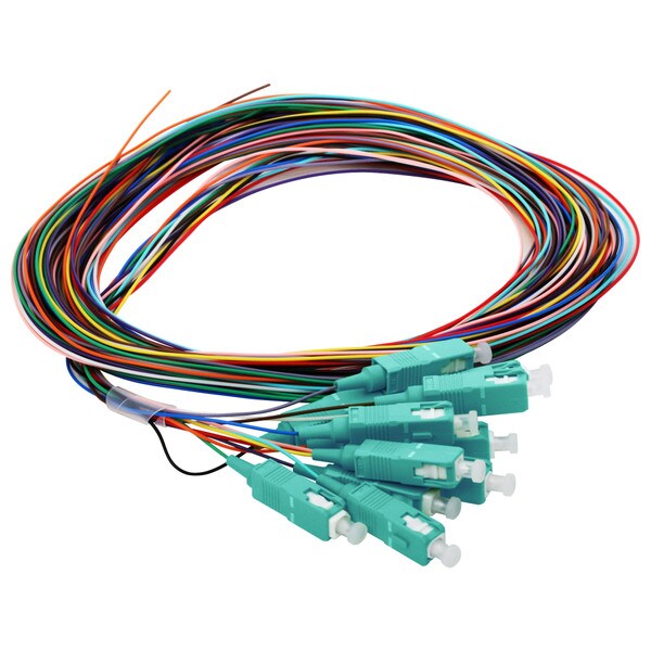 12 Fiber Pigtail, SC/UPC, 900 µm, 50 µm OM3-4, 3m